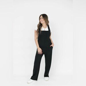 Smash + Tess Gray Textured Overalls Jumpsuit Size M Casual Lounge Relaxed Fit